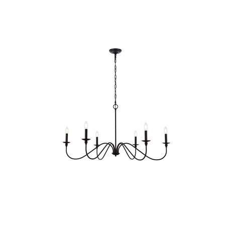 Living District Rohan 42 Inch Chandelier In Matte Black LD5056D42MB